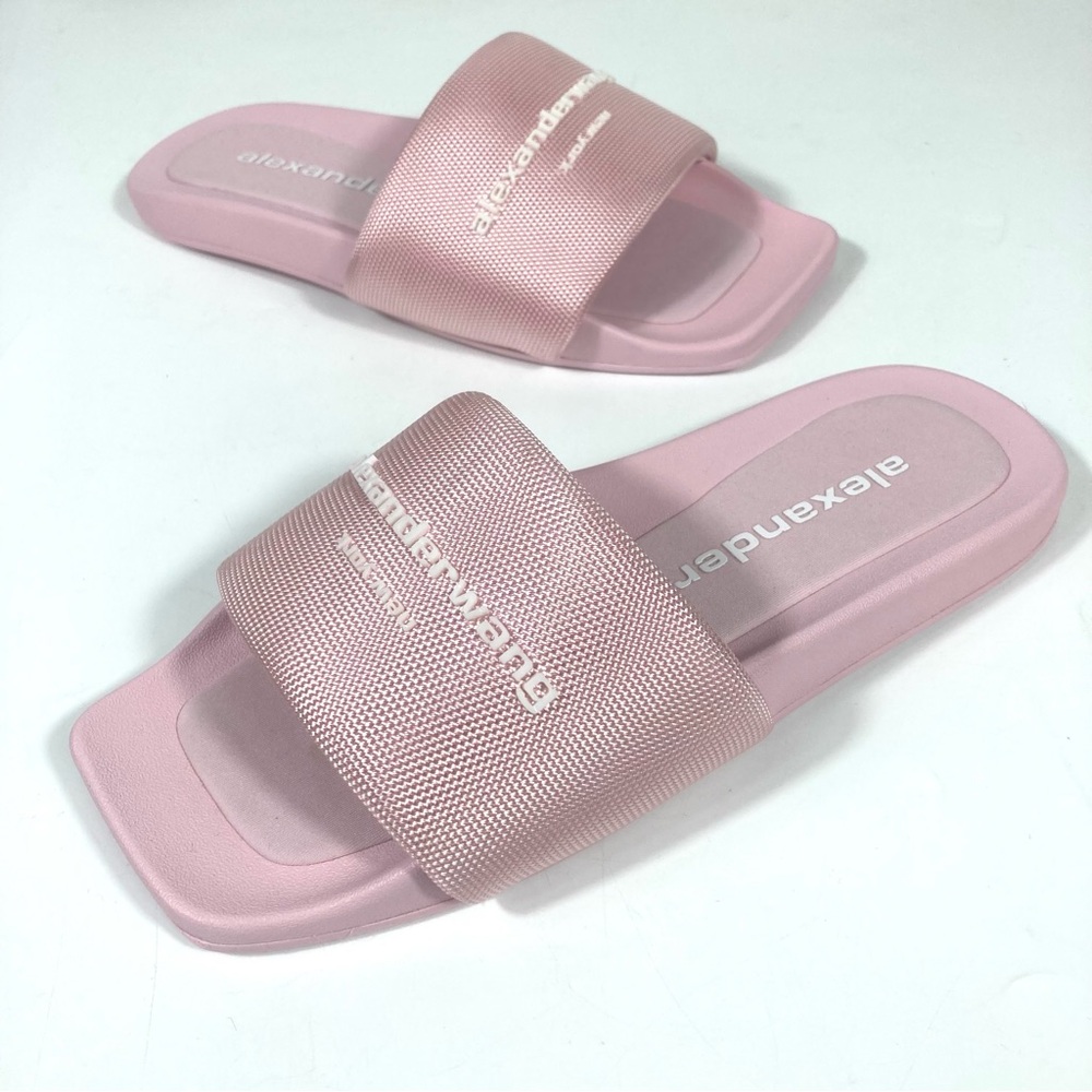 *SOLD* Alexander Wang Logo Pool Slides Light Pink EU 36 37 39 NEW - Picture 9 of 16